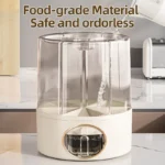 Home and Kitchen Clear Organization Plastic 6-Grid Dry Food Storage Containers 360?? Rotating Rice Barrel Cereal Grain Dispensers - Image 4
